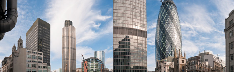 London city district skyline